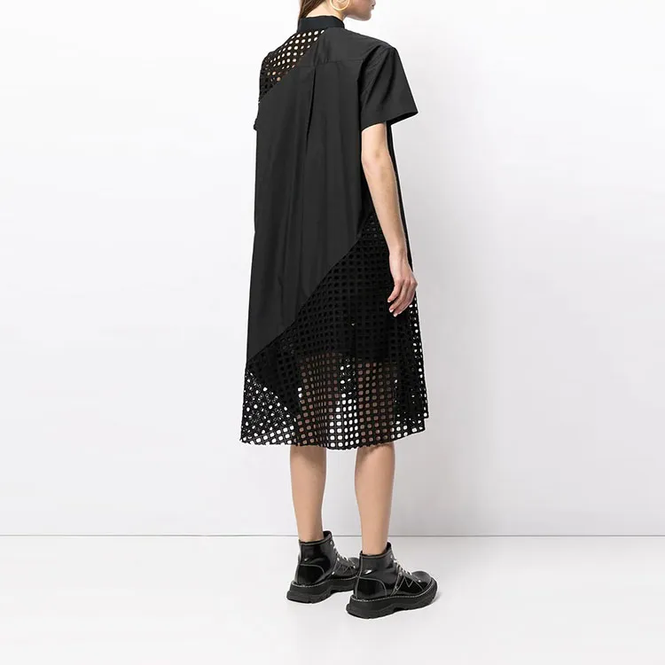 Sacai Short-Sleeved Dresses Women's Black-2