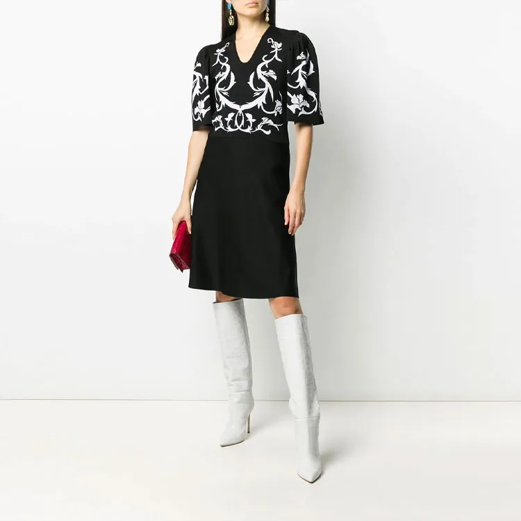 GIVENCHY Short Sleeved Dresses Women's Black-1