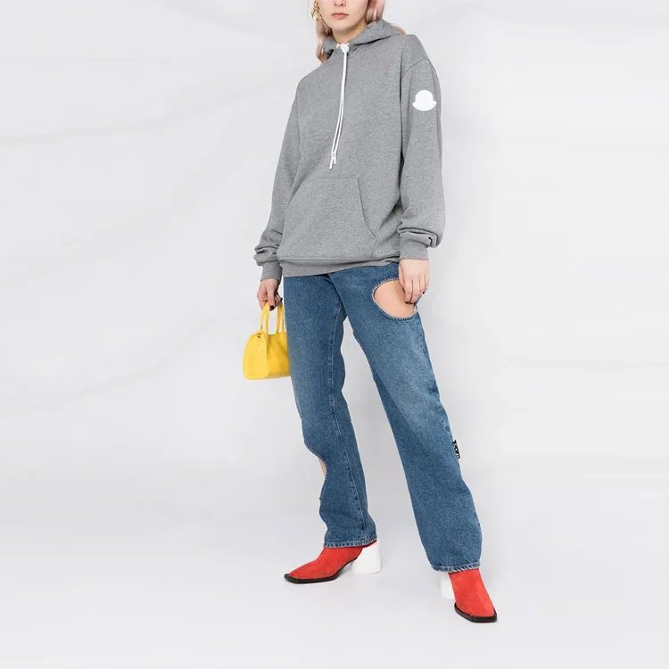 Moncler Maglia Con Cappuccio Hoodie Sweatshirt 'Grey'-1