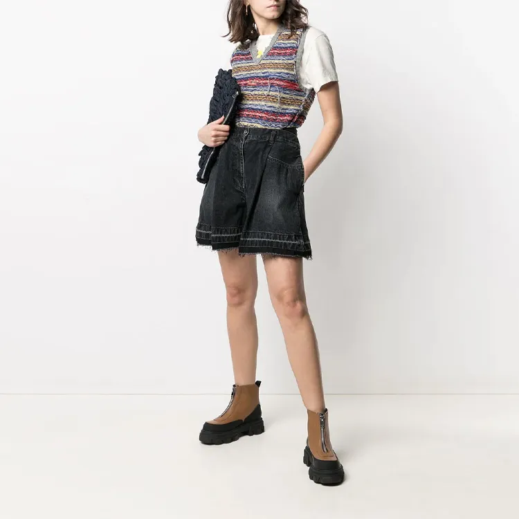 Sacai Denim Shorts Women's Black-1