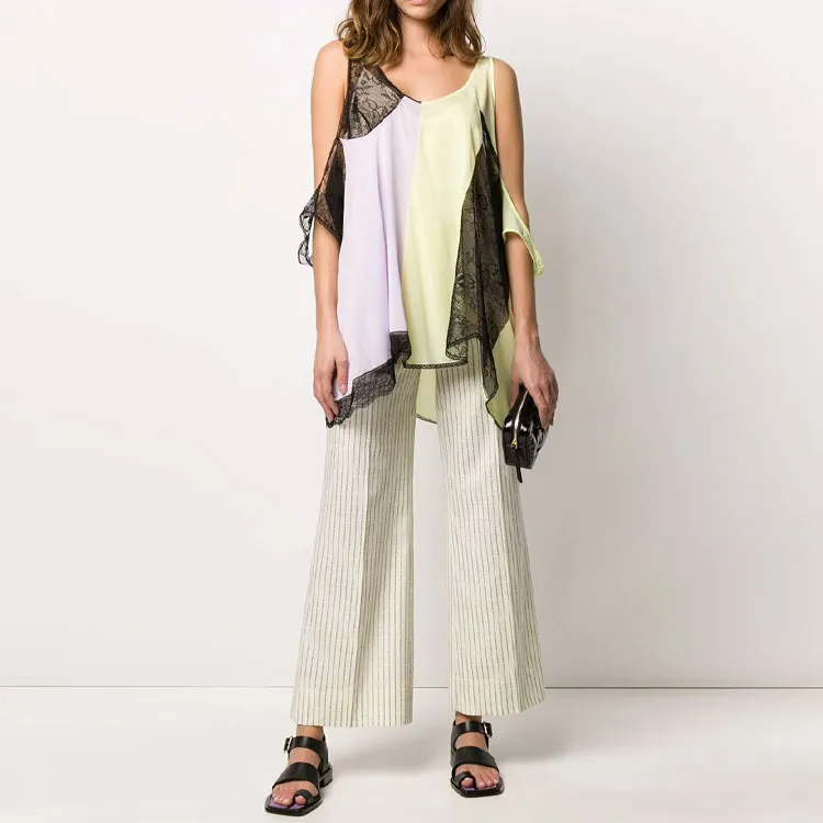 Maison Margiela Contrasting Panelled Draped Blouse-1