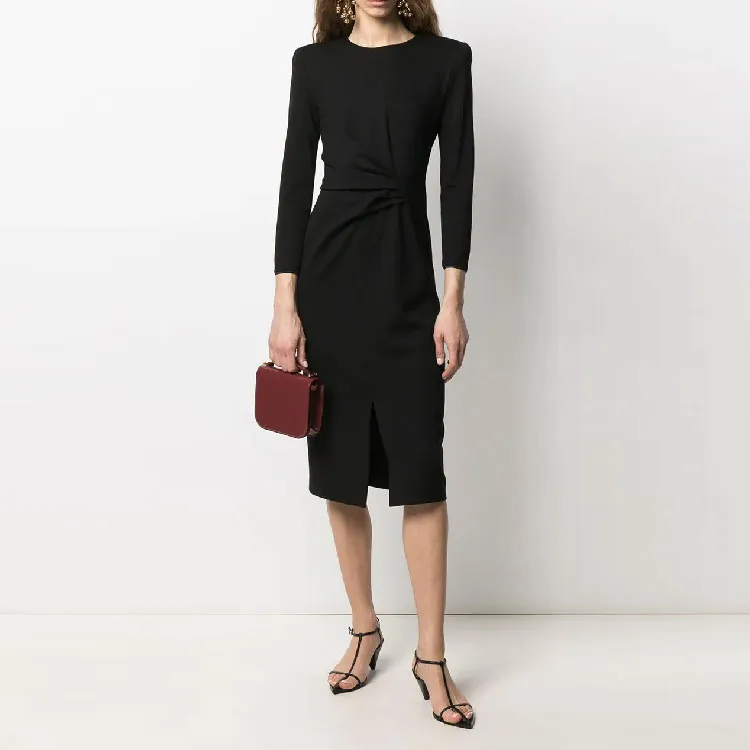 GIORGIO ARMANI Long-Sleeved Dresses Women's Black-1
