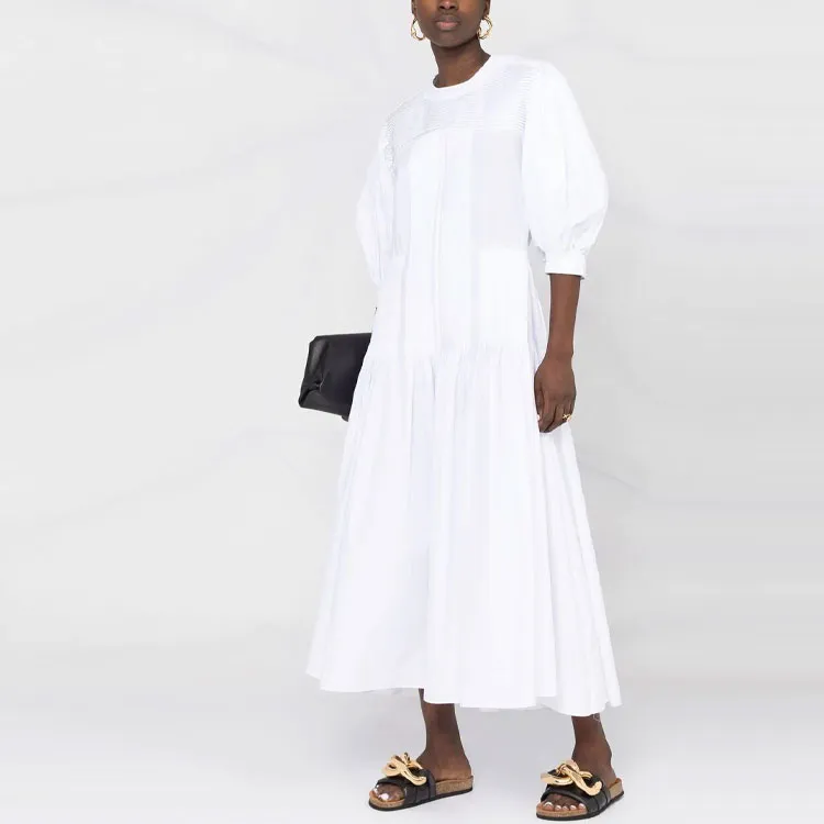 JIL SANDER Long-Sleeved Dresses Women's White-1