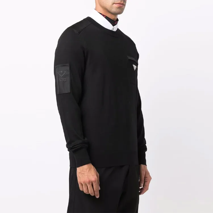 PRADA Re Nylon Logo Plaque Sweater-3
