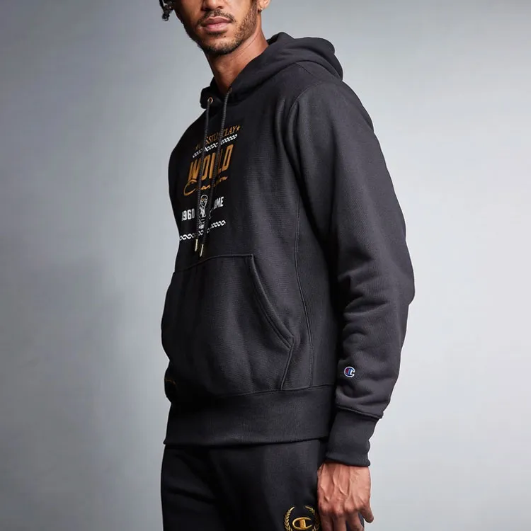 Champion Muhammad Ali Hooded Loose Fit Heavyweight Sweatshirt Fall And Winter US Version Unisex Black-6