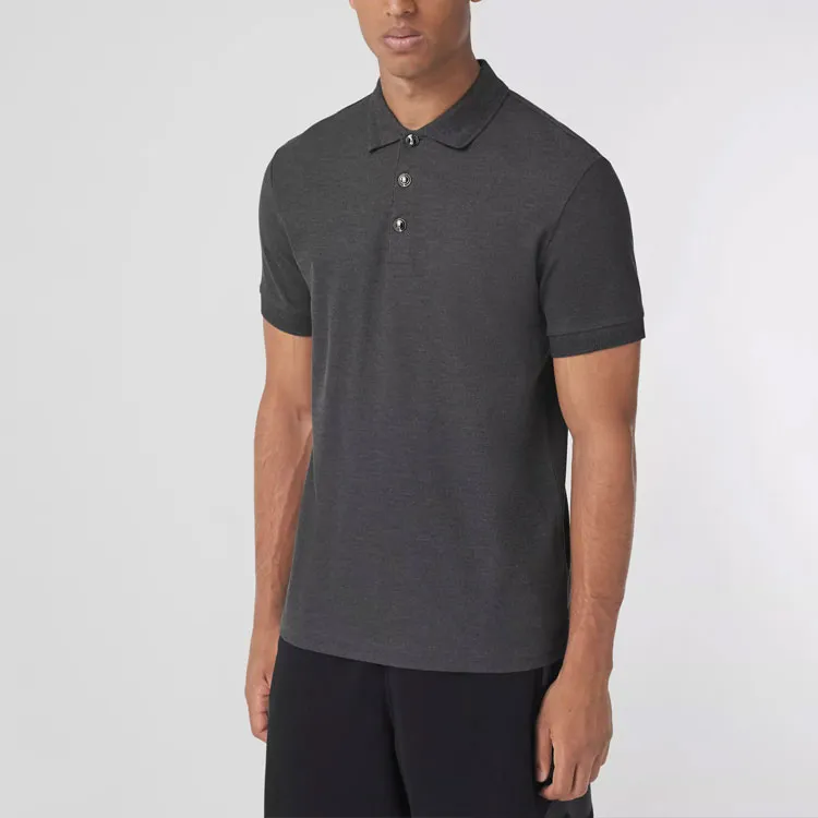 Burberry Polo Shirt Men's Charcoal Heather Gray-2