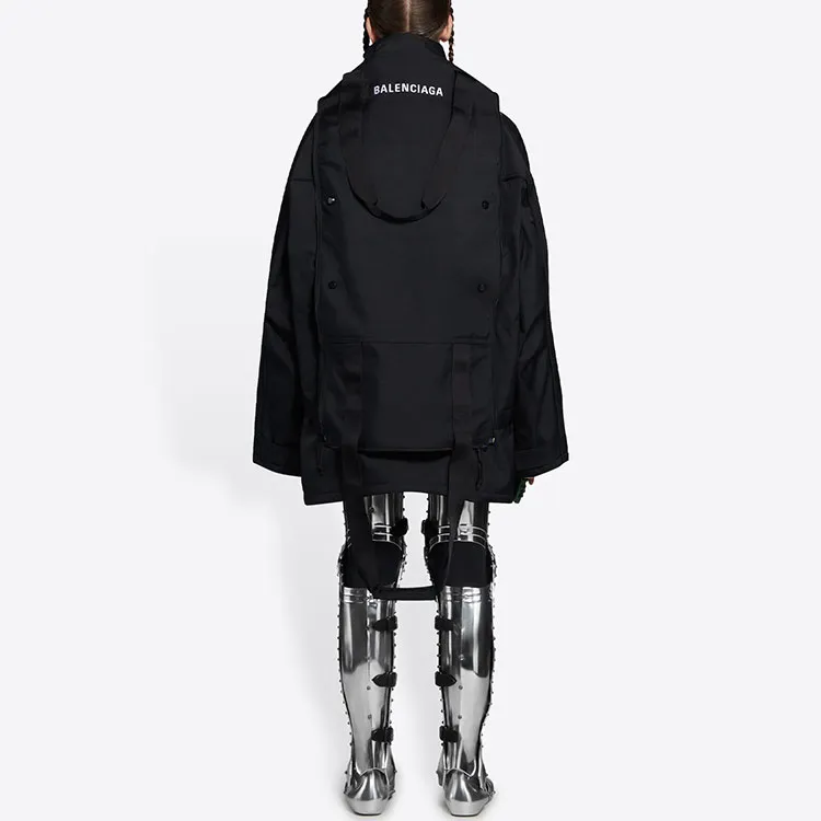 Balenciaga Parka Coat Men's Black-3