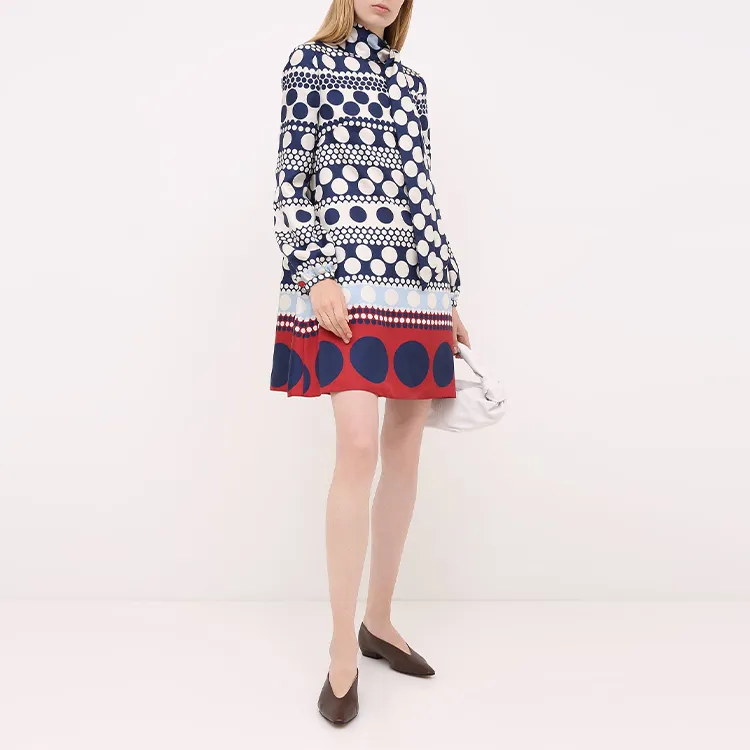 Valentino Long-Sleeved Dresses Women's Blue-1