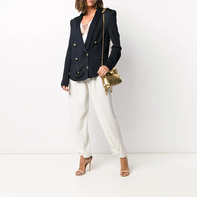 BALMAIN Double Breasted Padded Shoulder Blazer-1