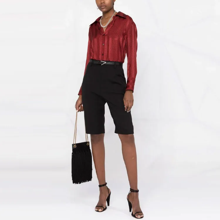 SAINT LAURENT High-waisted Knee-length Shorts-2