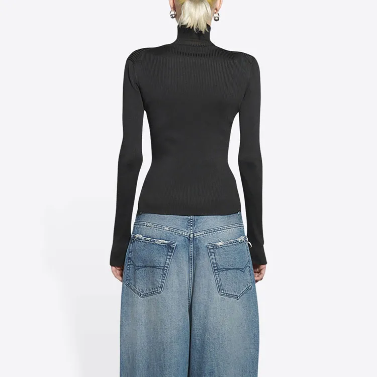 Balenciaga FW21 Slim Fit Sweater Women's Black-2
