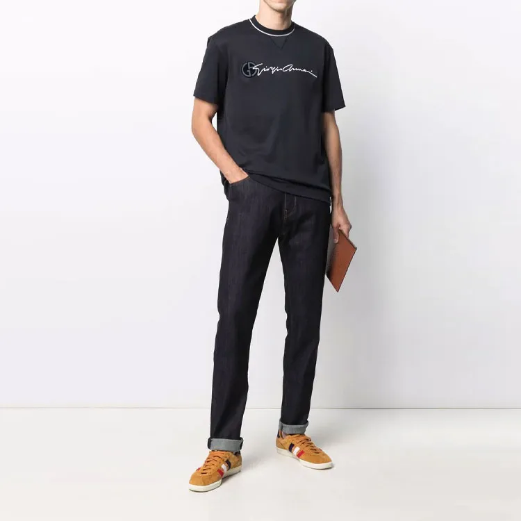 GIORGIO ARMANI T Shirts Men Black-2