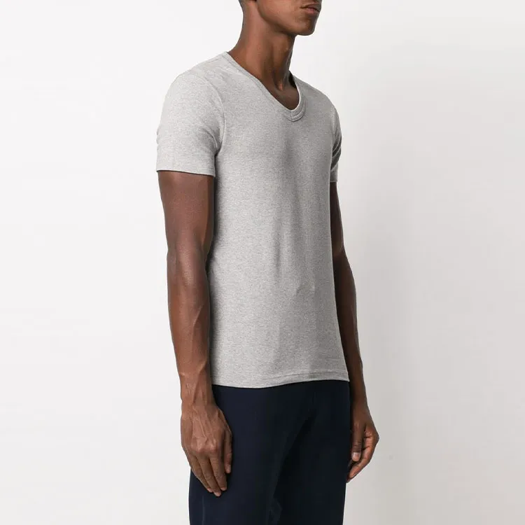 TOM FORD Logo Patch V neck T shirt-2