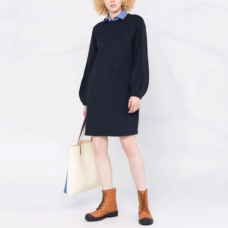 EMPORIO ARMANI Long Sleeved Dress Women's Blue-1