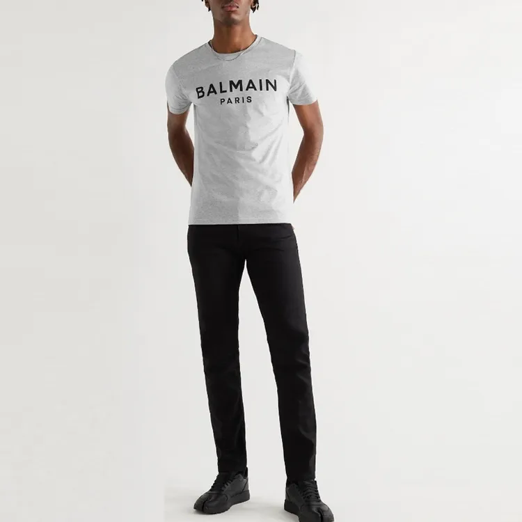 BALMAIN T-Shirts Men Gray-1