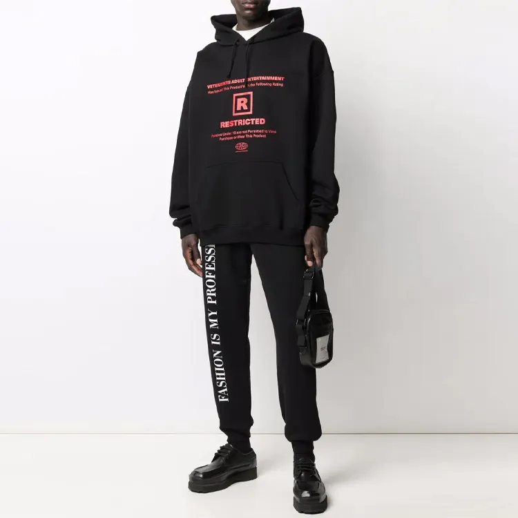 Vetements Knitted Sports Pants Men's Black-1