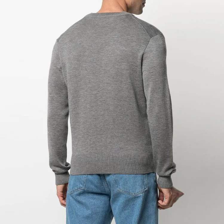 Ami Paris Ami De Coeur Extrafine Merino Wool Cardigan-1