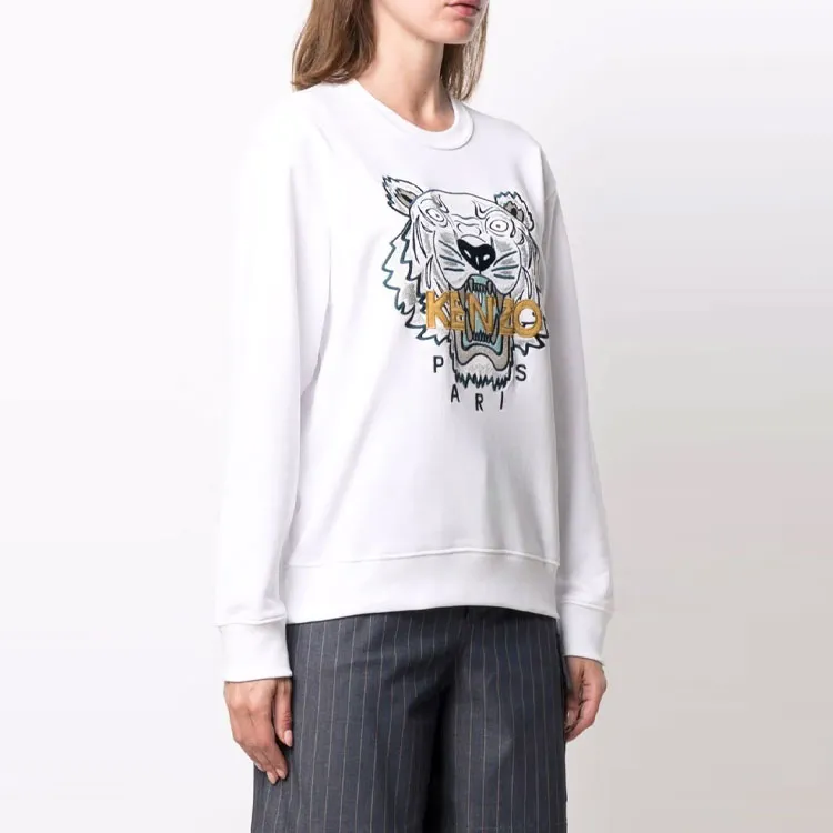 KENZO Classic Tiger Head FW21 Sweatshirt Women's White-3