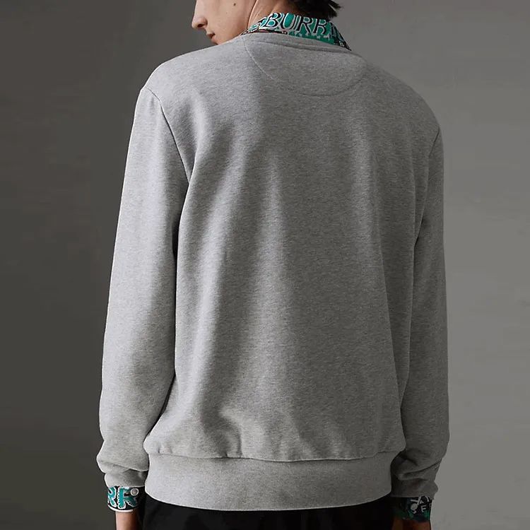 Burberry Sweatshirts Men Light Heather Gray-4
