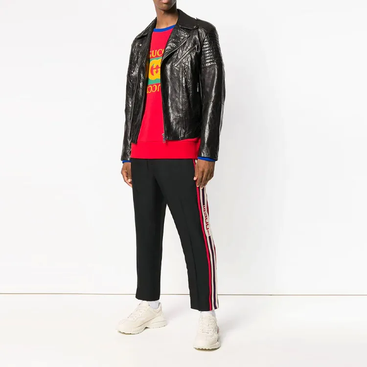 GUCCI Leather Jackets Men Black-1