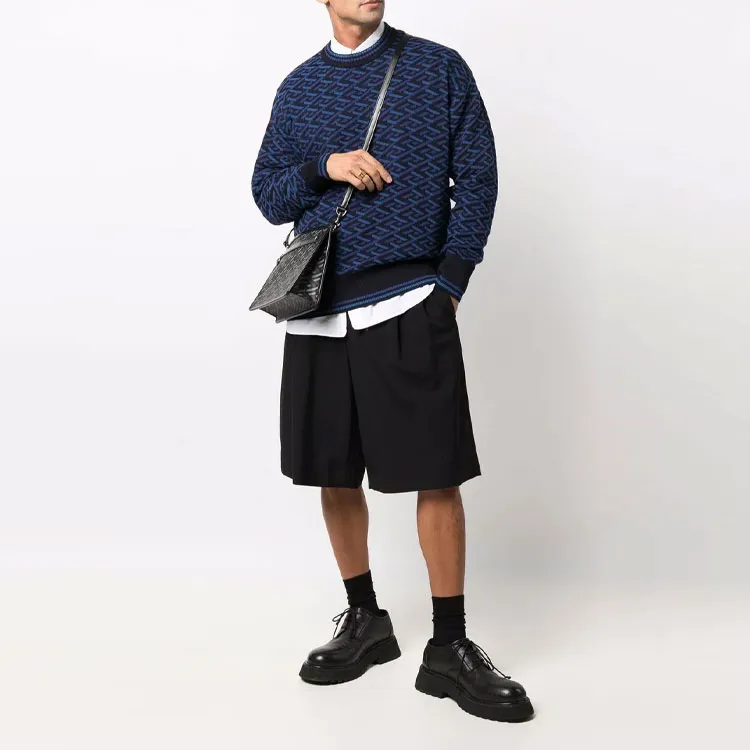 VERSACE Jacquard Monogram Knit Sweater-2