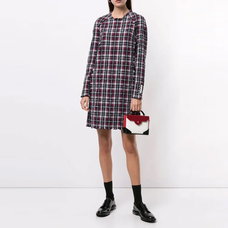 THOM BROWNE Long-Sleeved Dresses Women's Red-1