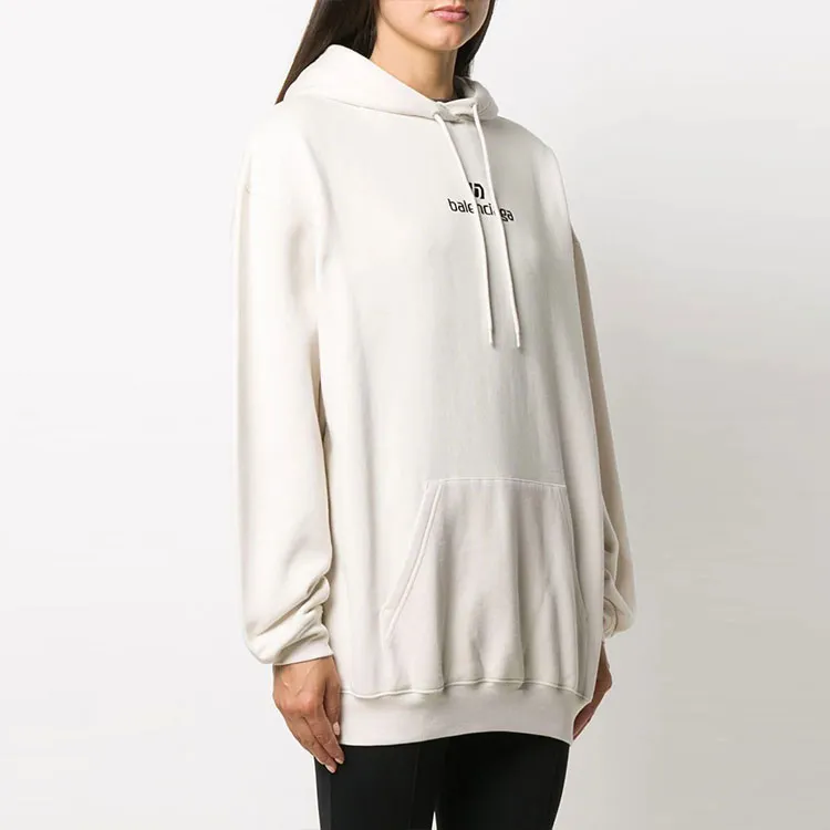 Balenciaga Sponsor Medium Fit Hoodie 'Chalky White/Black'-2
