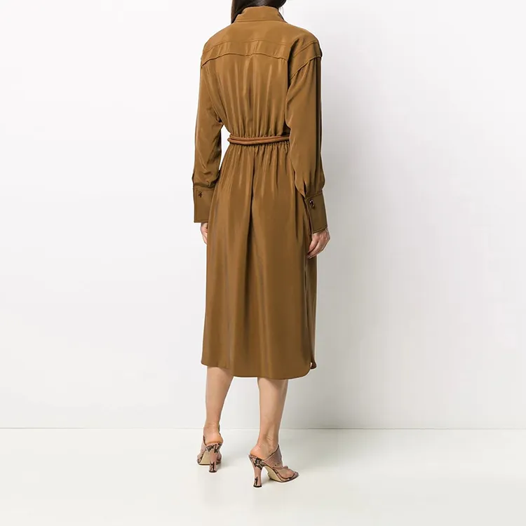 FENDI Long-Sleeved Dresses Women's Brown-2