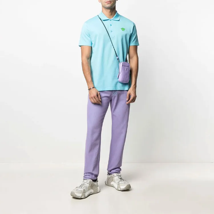 VERSACE Polo Shirts Men Blue-1