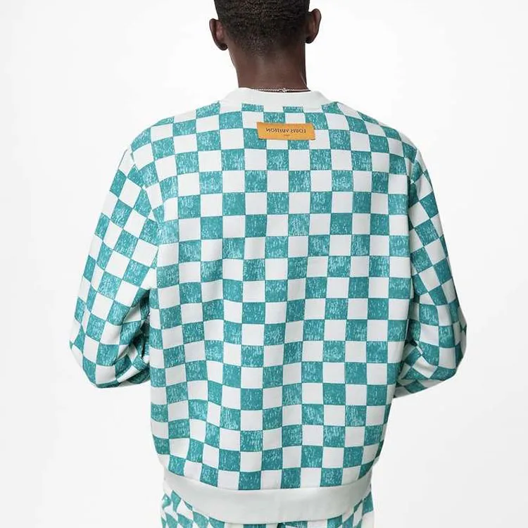 LOUIS VUITTON Damier Printed Crewneck-4