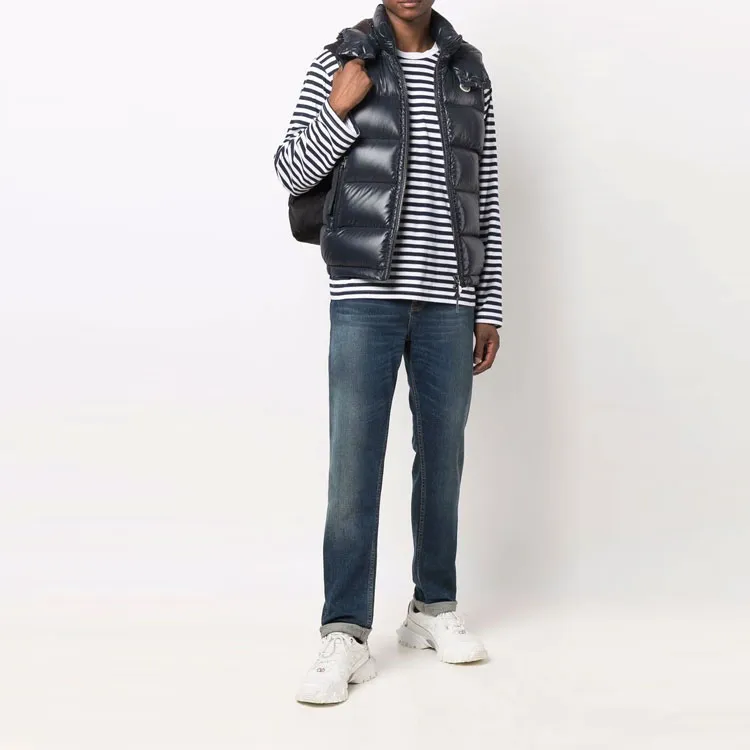 Moncler Bormes Series Vests Men Dark Blue-1