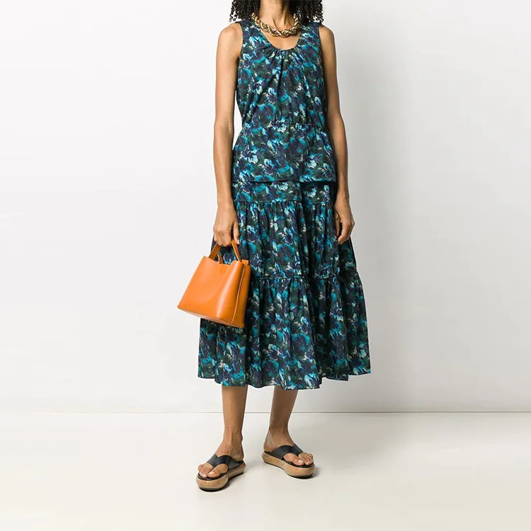 KENZO FW21 Casual Long Skirt Women's Blue-1