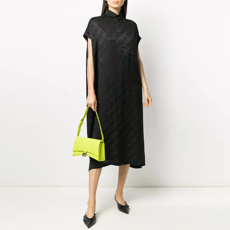 Balenciaga Short Sleeved Dresses Women's Black-1