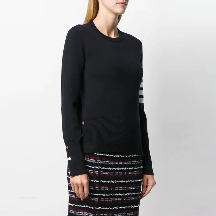 THOM BROWNE 4 Bar Crewneck Knitted Jumper-3