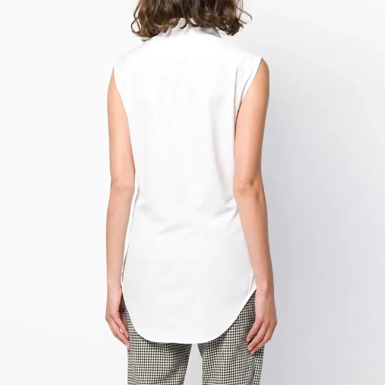 THOM BROWNE Sleeveless Grosgrain Poplin Shirt-2