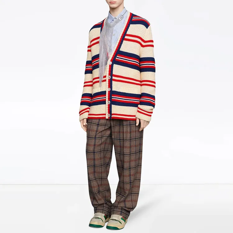 GUCCI Cotton Wool Cardigan With Appliqué-1