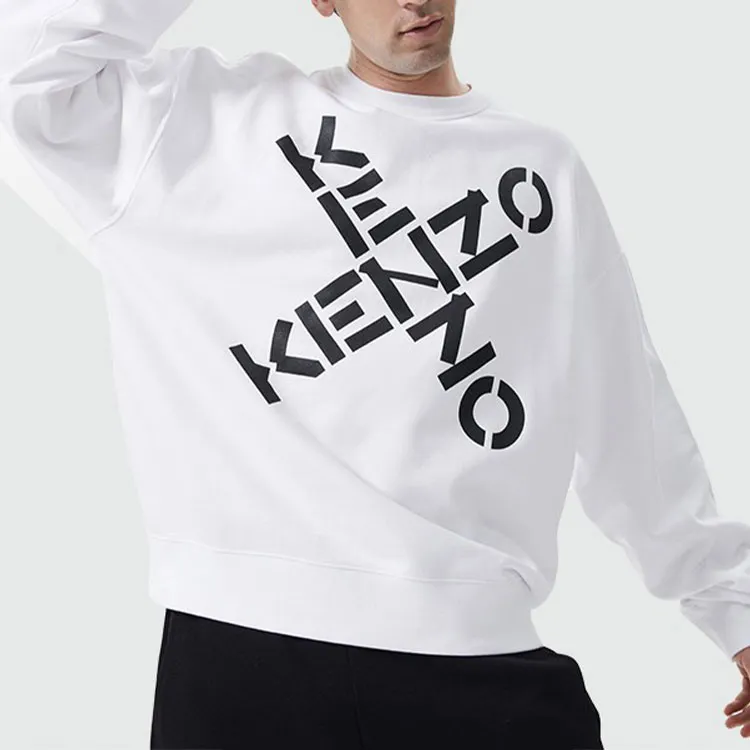 KENZO Letter Logo Sweatshirt Men's White-5