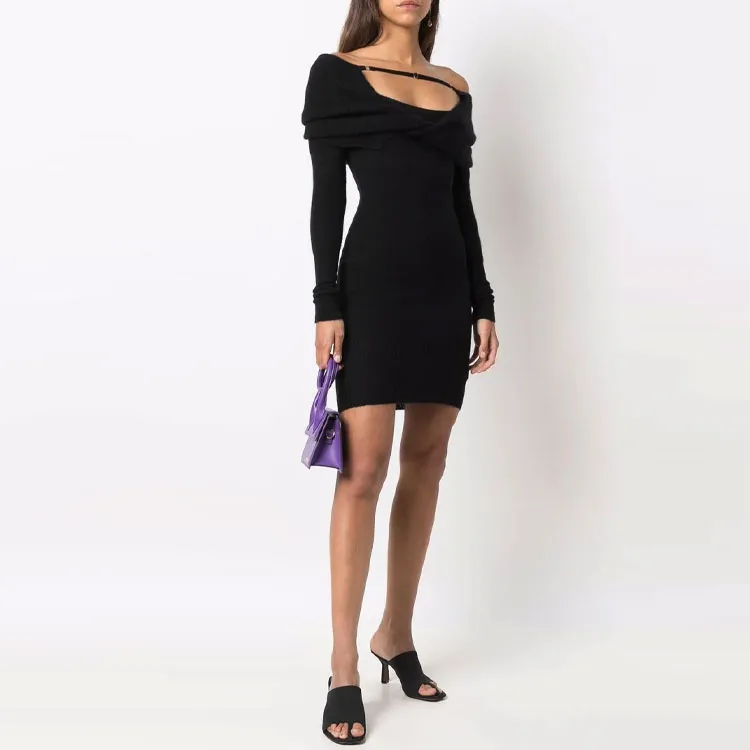 Jacquemus Long-Sleeved Dresses Women's Black-1