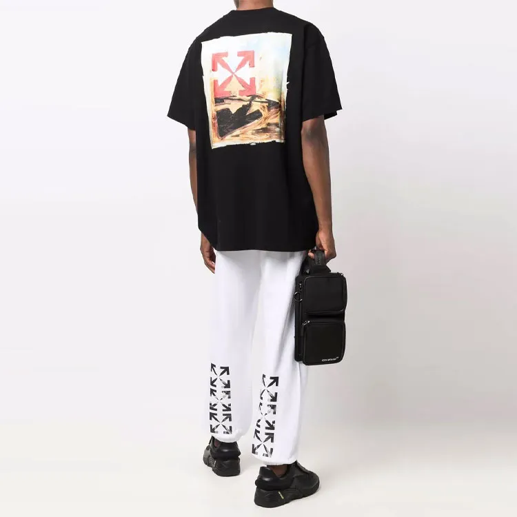 OFF WHITE Arrow On Canvas Print Tee-1
