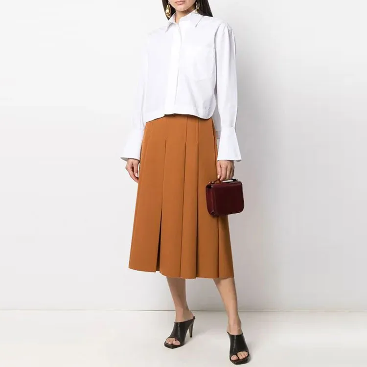 FENDI Casual Long Skirts Women's Brown-1