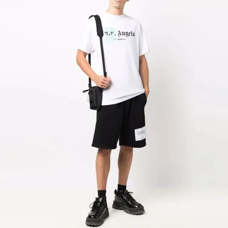PALM ANGELS St Barth Heart Sprayed Logo T Shirt-2