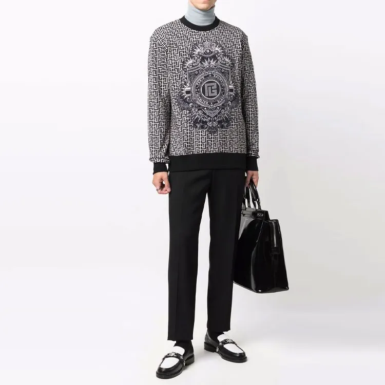 BALMAIN Sweatshirts Men Gray-2