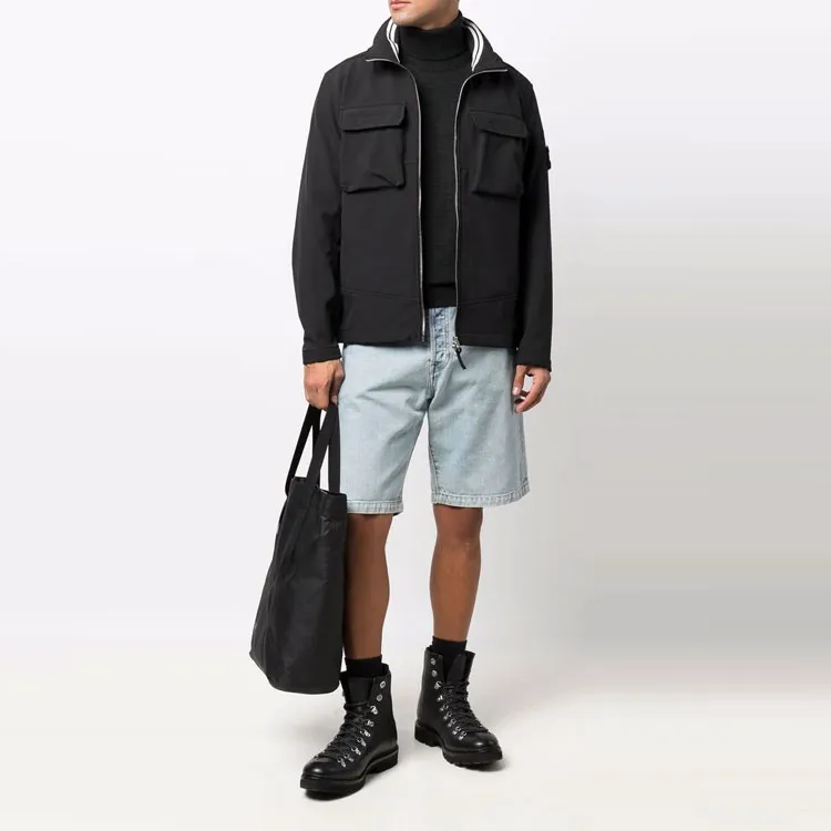 STONE ISLAND LIGHT SOFT SHELL R SERIES SOFT SHELL Jackets Men Black-1