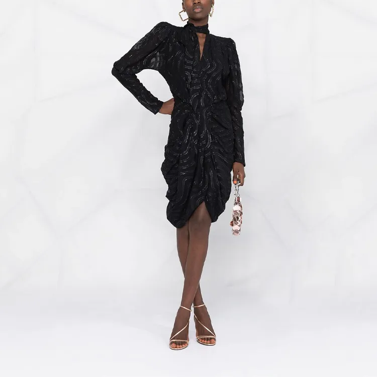 ISABEL MARANT Long-Sleeved Dresses Women's Black-1