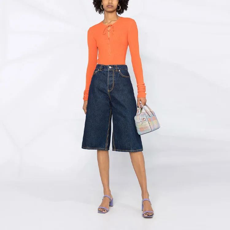 GANNI Long-Sleeved Dresses Women's Orange-1