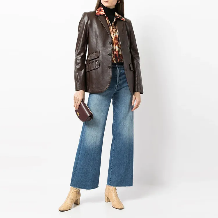 Polo Ralph Lauren FW21 Leather Jacket Women's Brown-1