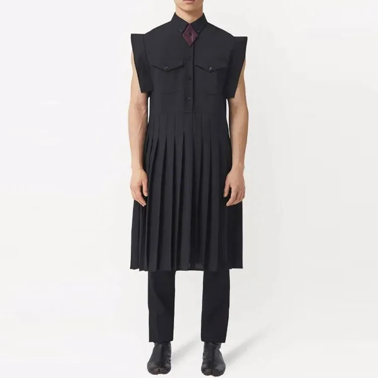 Burberry Mohair Wool Pleated Shirt Dress-1