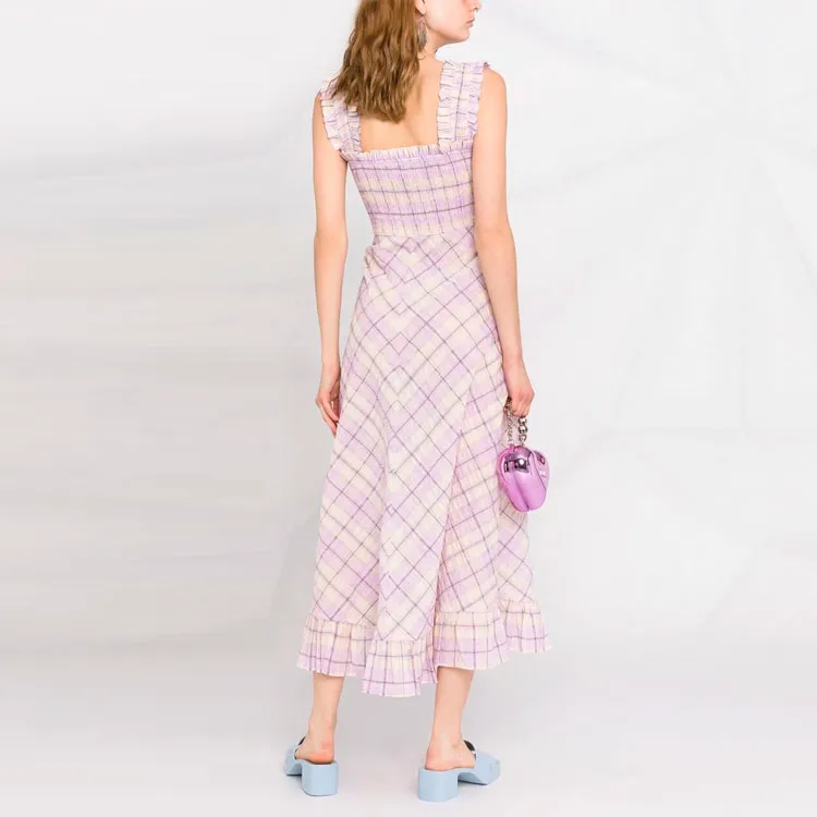 GANNI Sleeveless Dresses Women's Purple-2