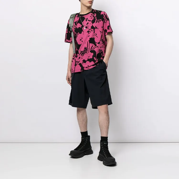 Moncler T-Shirts Men Rose Red-2