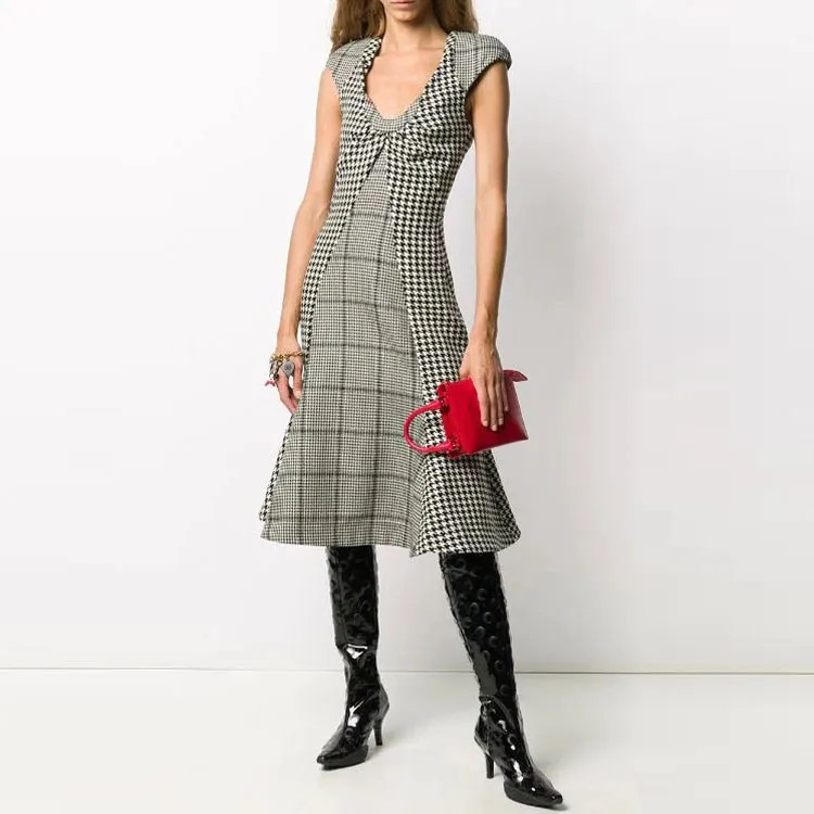 Marine Serre Sleeveless Dresses Women's Gray-1
